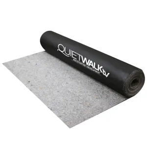 QuietWalk LV Luxury Vinyl, Laminate, or Wood Underlayment (Float, Glue, or Nail) w/Vapor Barrier- Sound Reduction, Compression Resistant, Moisture Protection 3'x16'7" Roll (Covers 50 sf) QW50LV