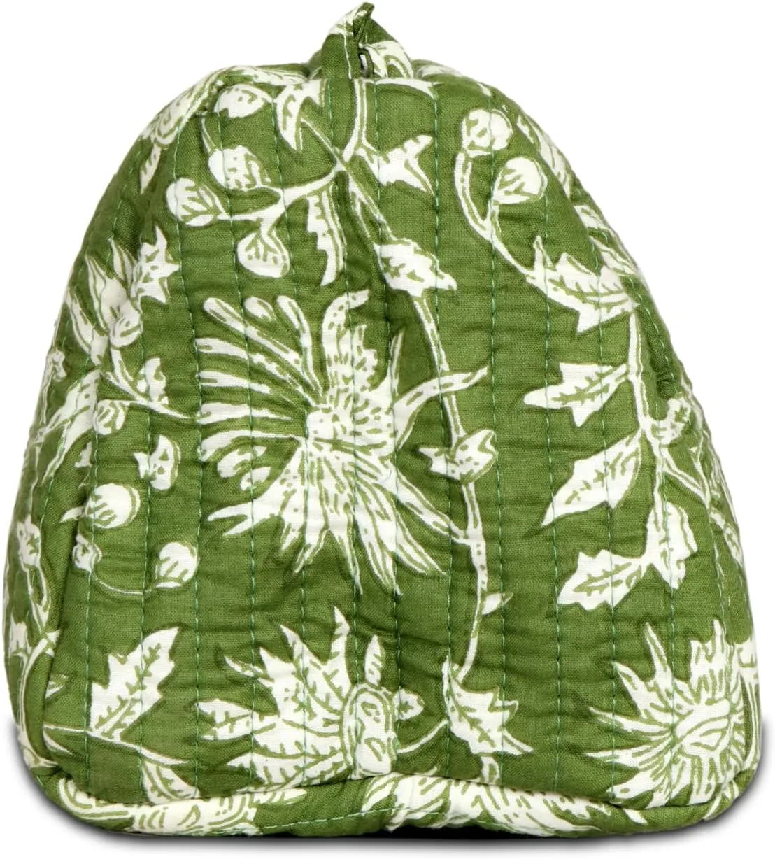 Quilted Makeup Bag, 3PCS Cotton Large Travel Makeup Bag, Cute Floral Coquette Make up Bag Cosmetic Bag Toiletry Bag for Women Girls Gifts & Everyday Personal Use Green Botanical Print