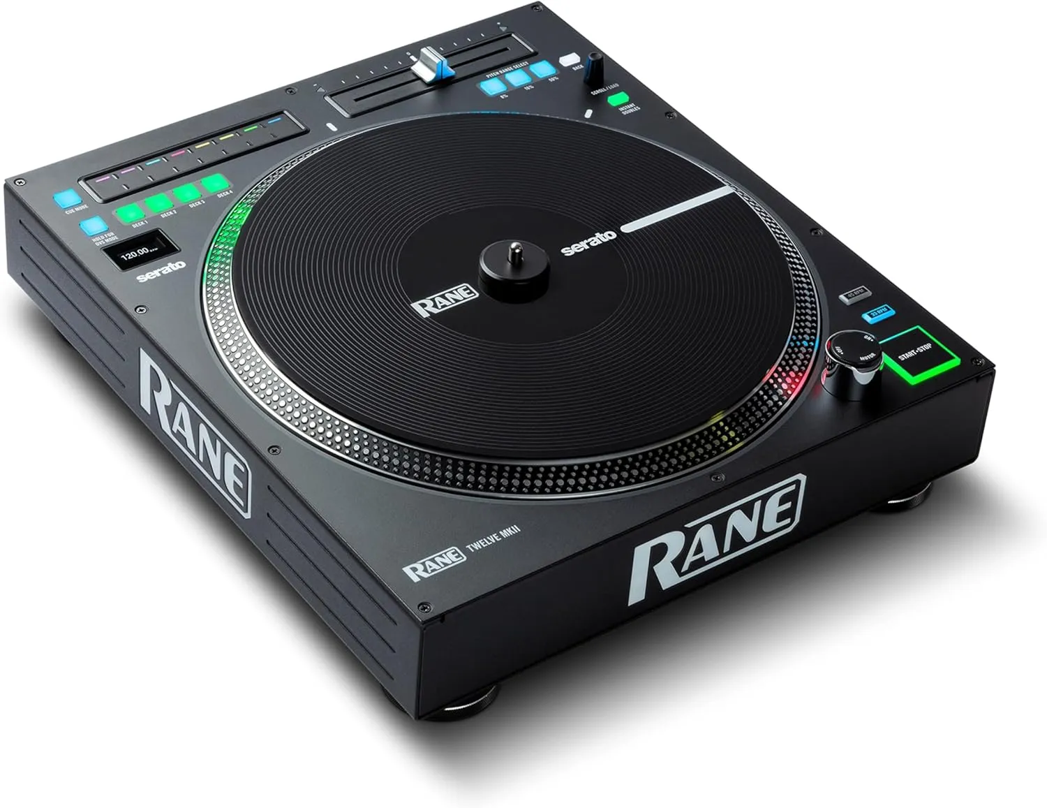 Rane Twelve MKII | 12-Inch Motorized Vinyl Like Turntable with USB MIDI & DVS Control for Traktor, Virtual Serato DJ, Black (TWELVEMKII)
