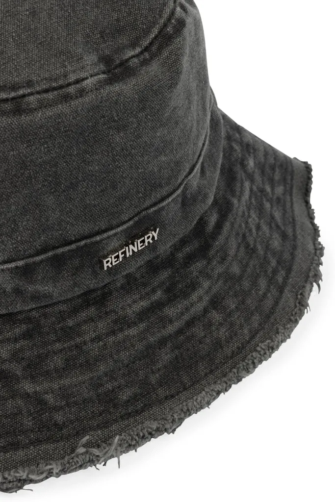 Raw Edge Hat _ 160998 _ Charcoal