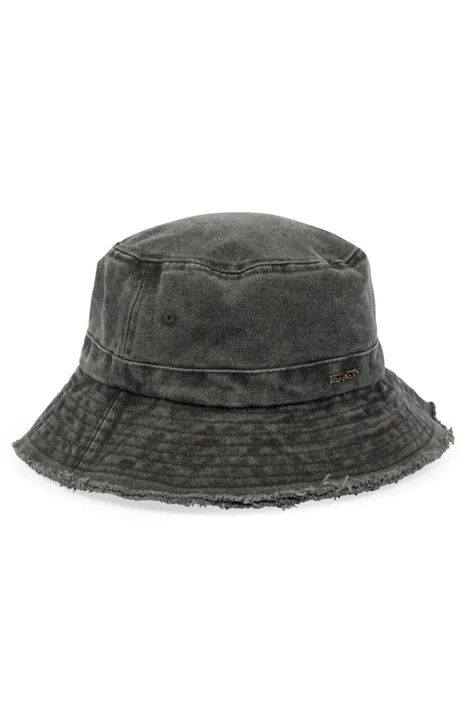 Raw Edge Hat _ 160998 _ Charcoal