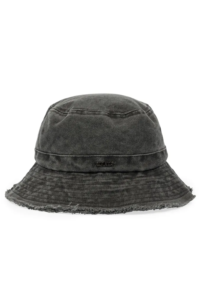 Raw Edge Hat _ 160998 _ Charcoal