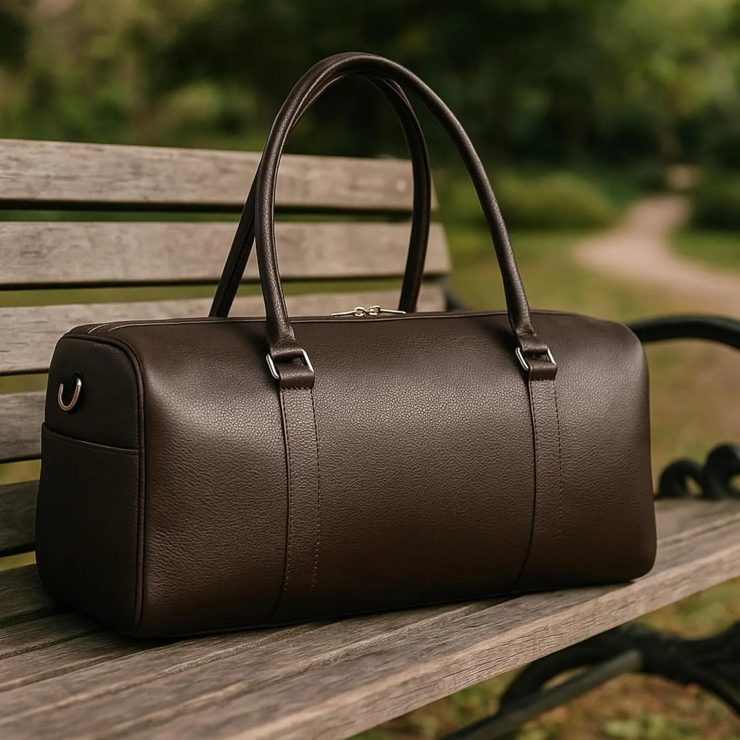 Real Cowhide Leather Travel Duffel Bag – Waterproof Weekender Overnight Bag, Vintage Handcrafted Travel Carry-On Luggage (Rust Brown)