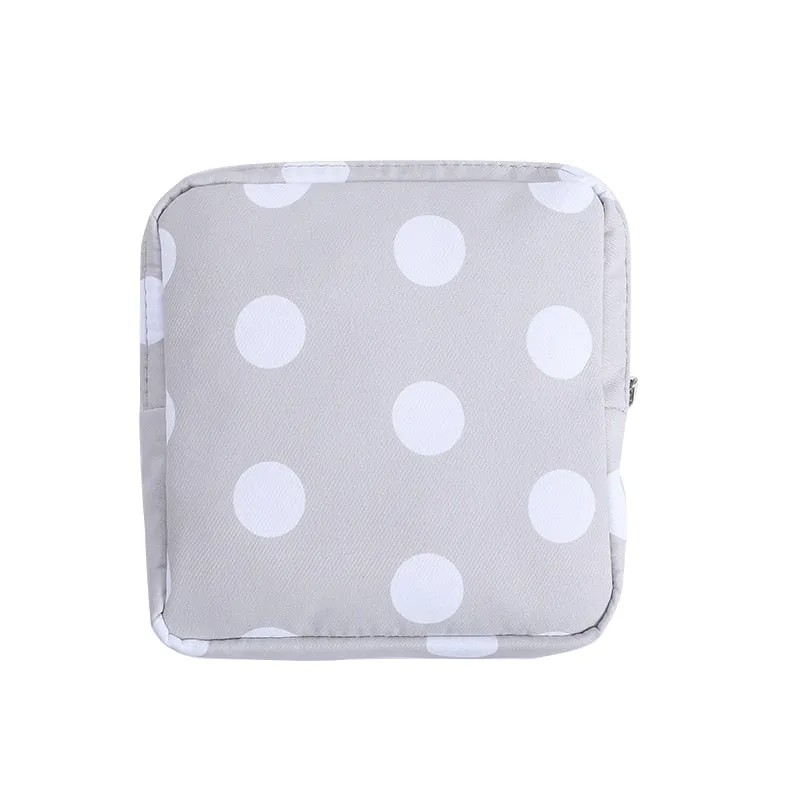 Realaiot Girls Sanitary Napkin Pad Pouch PU Leather Tampon Storage Bag Portable Makeup Lipstick Key Earphone Data Cables Travel Organizer