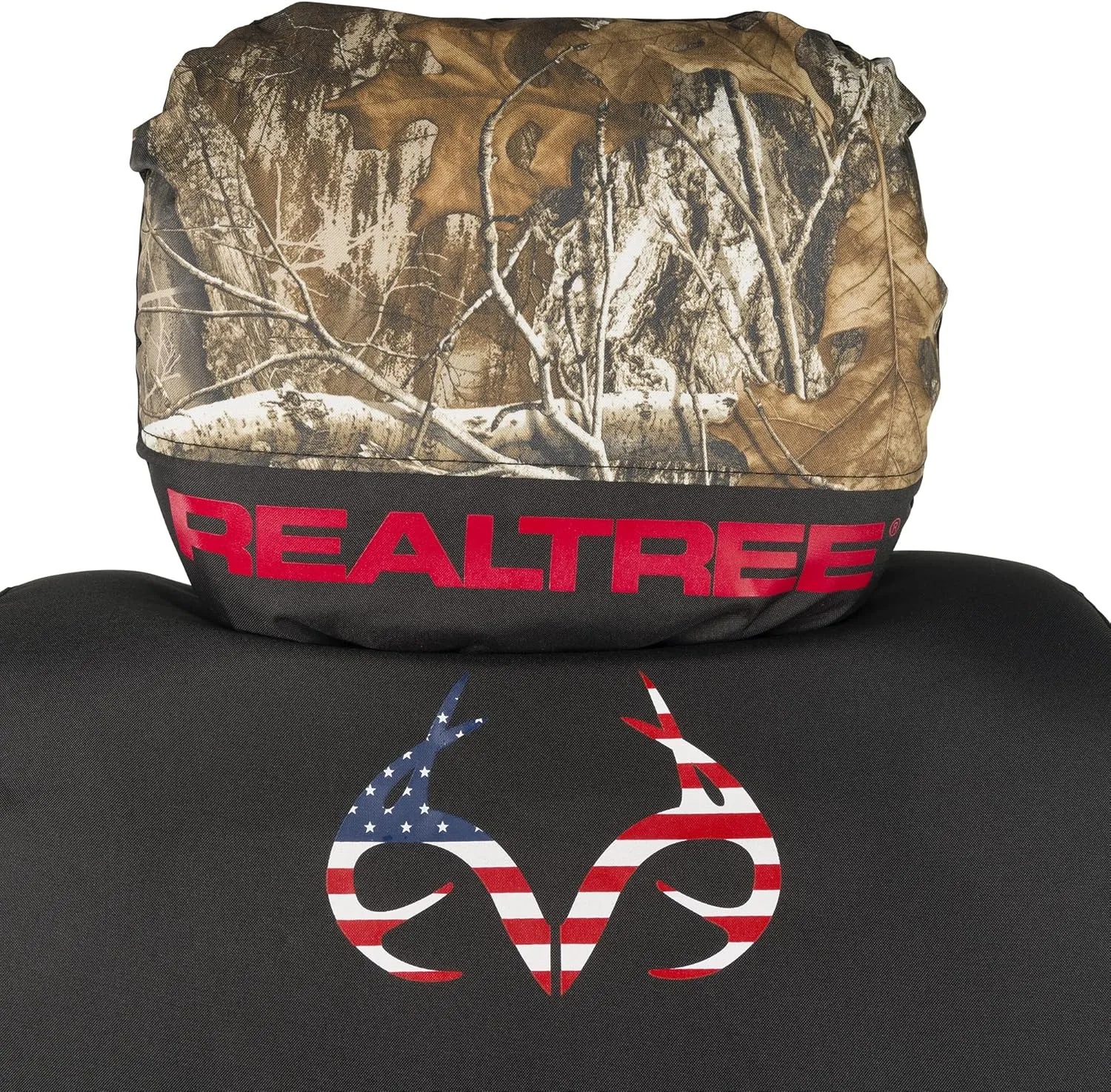 Realtree Universal Front and Bench Seat Covers, Water and Dirt Resistant Camo Seat Covers for Car, Truck, and SUV, American Antler(Realtree Edge), Low Back (Single)