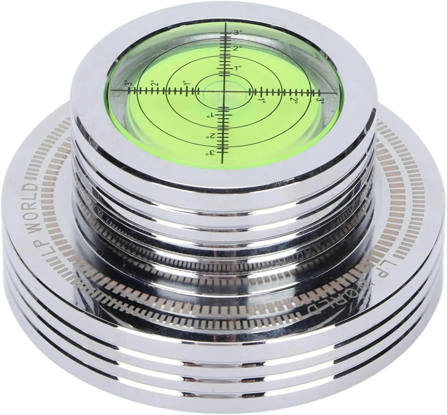 Record Weight Stabilizer, HiFi Turntable Level 50Hz LP Weight Phono Disc Stabilizer, 3 in 1 Strobe Scale 45RPM Record Puck Vinyl Record Clamp with Bubble Level for Phonograph Record Players