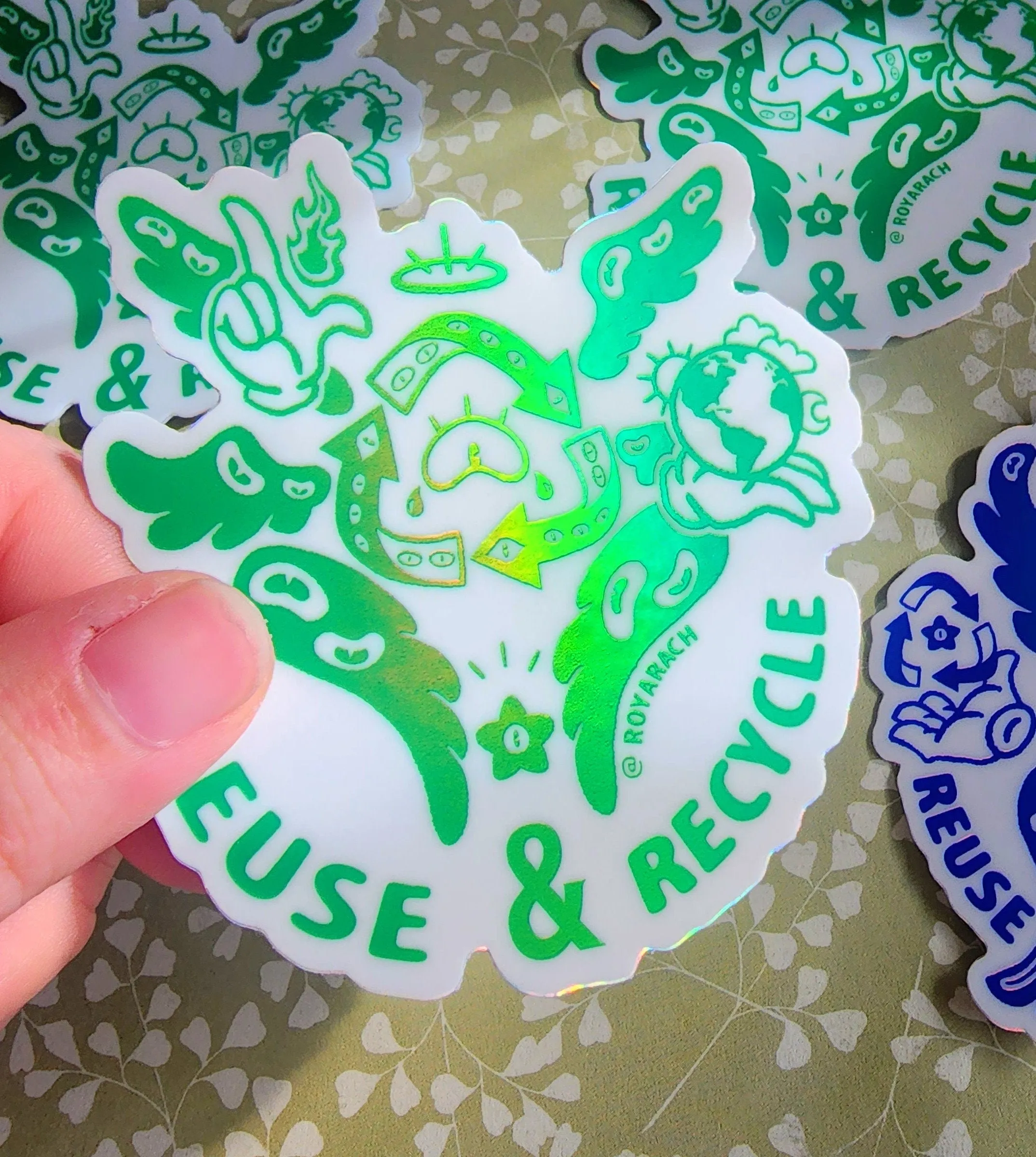 Recycle Angels | Biblically Accurate Angel Seraphim and Ophanim Holo Vinyl Sticker