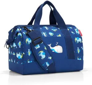 reisenthel Allrounder M Kids Medium Weekender Bag, Versatile 6-Pocket Padded Duffel for Children, ABC Friends Blue