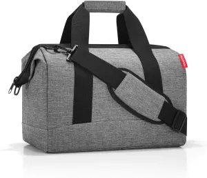 reisenthel Allrounder M Medium Weekender Bag, Versatile 6-Pocket Padded Duffel, Twist Silver