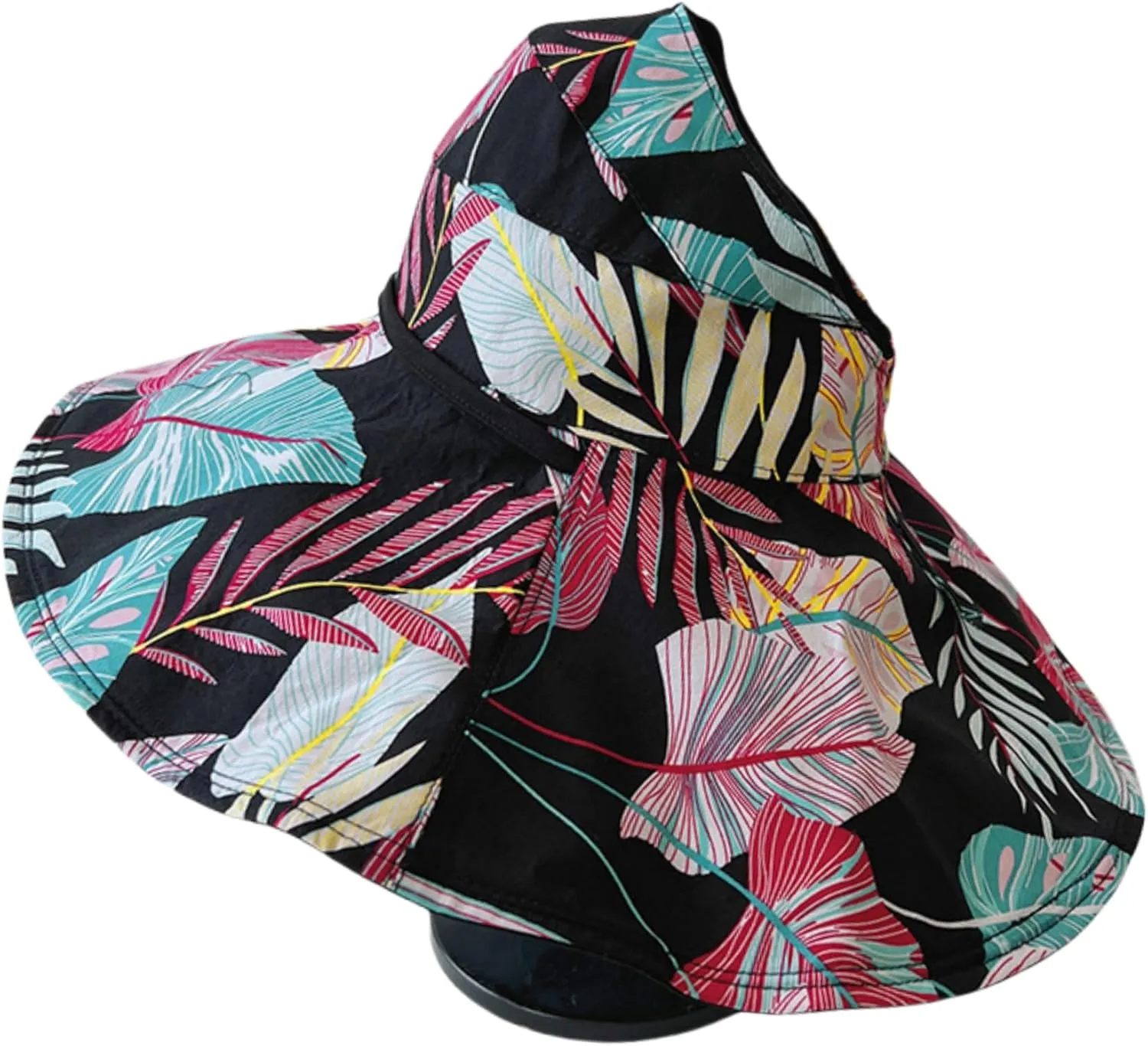 Reversible Floral Wide Brim Sun Hats for Women Packable UV Protection Hat Large Wired Edge Summer Beach Bucket Hat