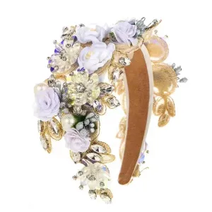 Rhinestone Lady Hair Accessories Headband Fashion Crystal Premium Headband Lady's Bling Chain Diamond Headband Party Party Girl Hairband Artificial Gemstone Color Baroque Style (white)