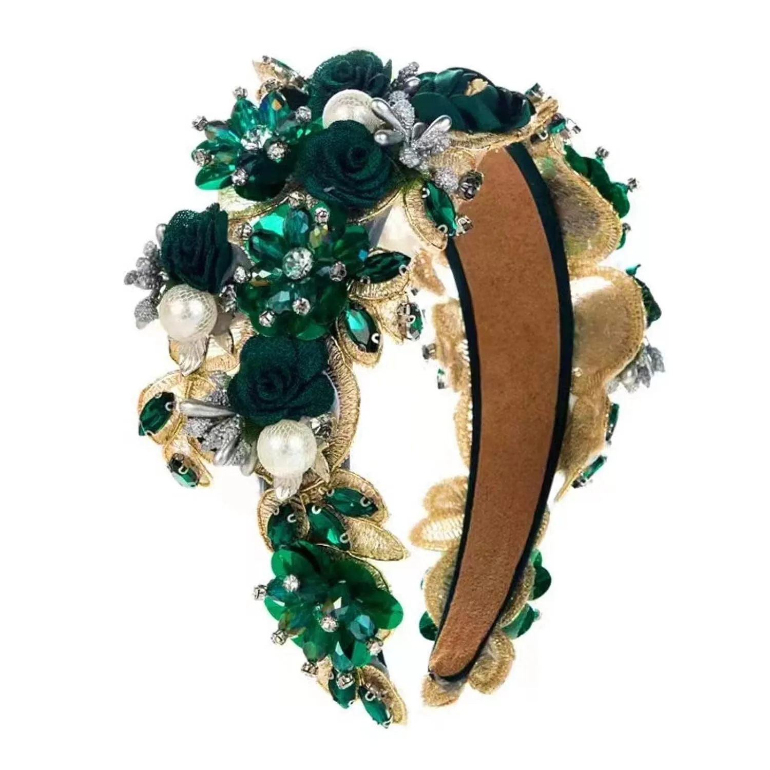 Rhinestone Lady Hair Accessories Headband Fashion Crystal Premium Headband Lady's Bling Chain Diamond Headband Party Party Girl Hairband Artificial Gemstone Color Baroque Style (white)