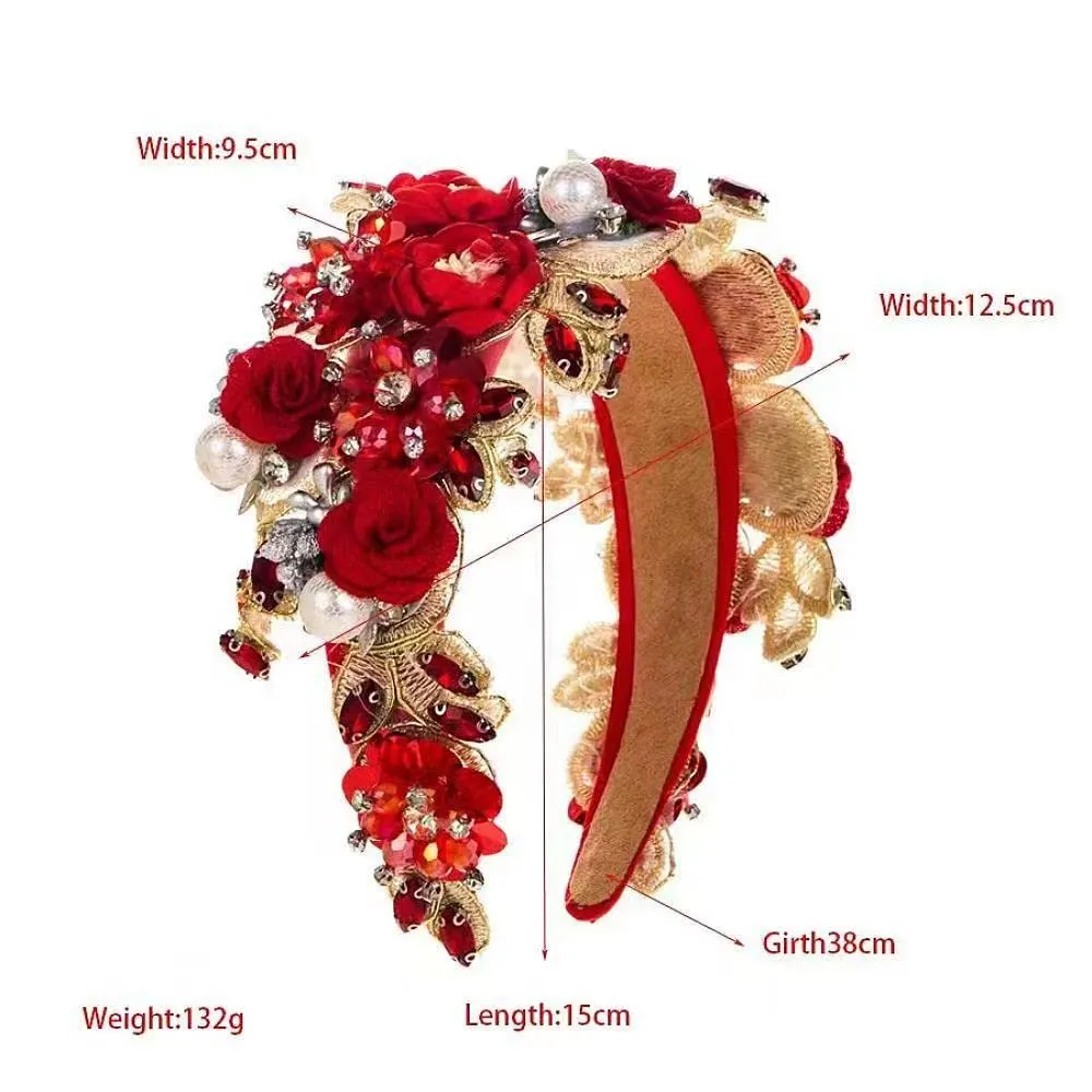 Rhinestone Lady Hair Accessories Headband Fashion Crystal Premium Headband Lady's Bling Chain Diamond Headband Party Party Girl Hairband Artificial Gemstone Color Baroque Style (white)