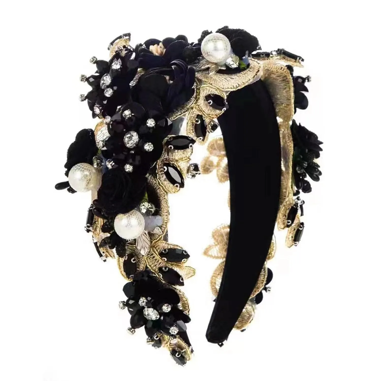 Rhinestone Lady Hair Accessories Headband Fashion Crystal Premium Headband Lady's Bling Chain Diamond Headband Party Party Girl Hairband Artificial Gemstone Color Baroque Style (white)