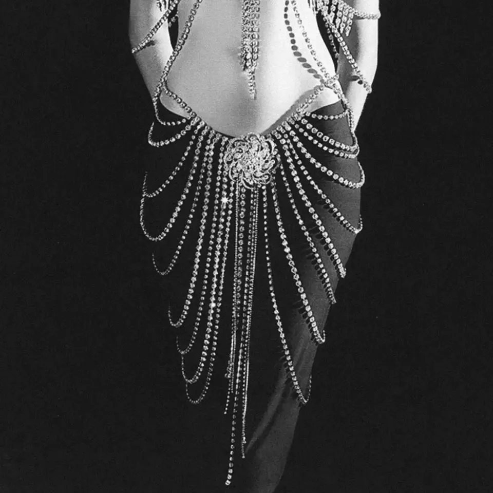 Rhinestones  Tassel Costume Skirt