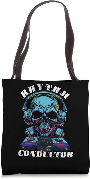 Rhythm Conductor | Skeleton Headset Equalizer | Deejay DJ Tote Bag