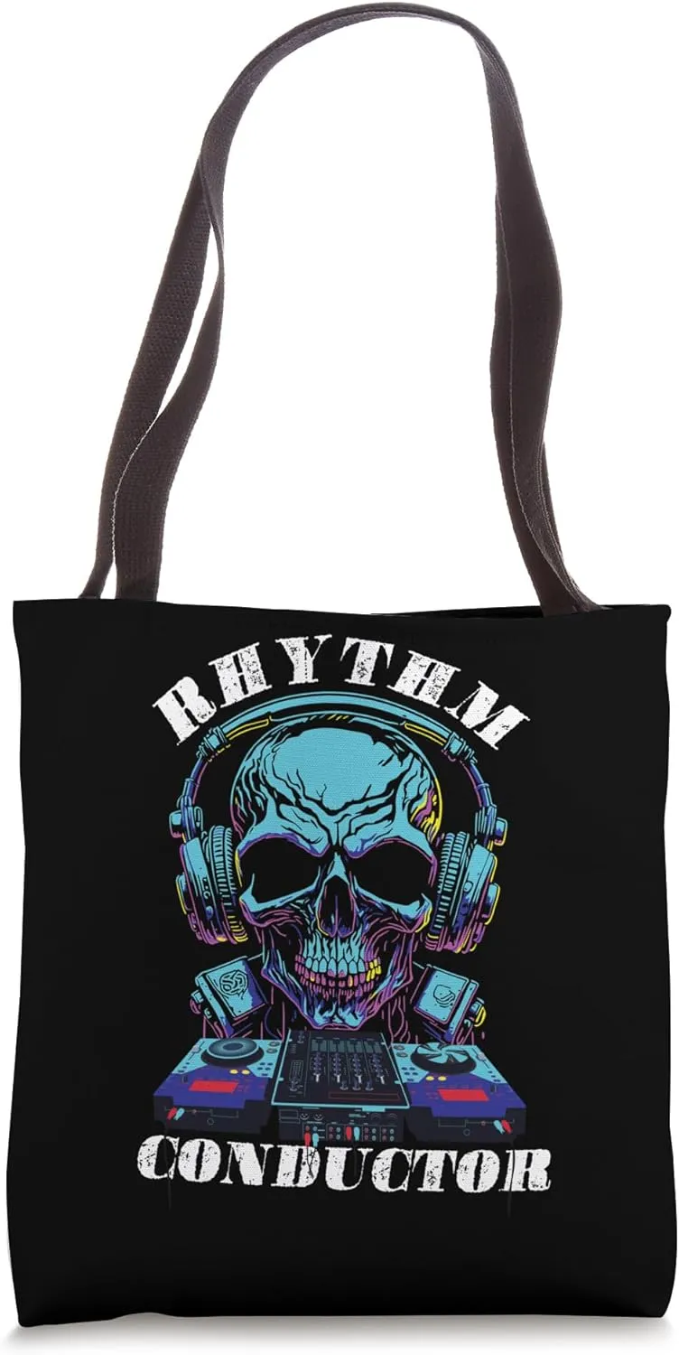 Rhythm Conductor | Skeleton Headset Equalizer | Deejay DJ Tote Bag