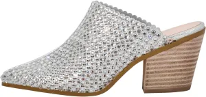 richealnini Women's Embellished Rhinestones Slide Sandals Slip On Slippers Sparkly Wedding Outside Party Dress