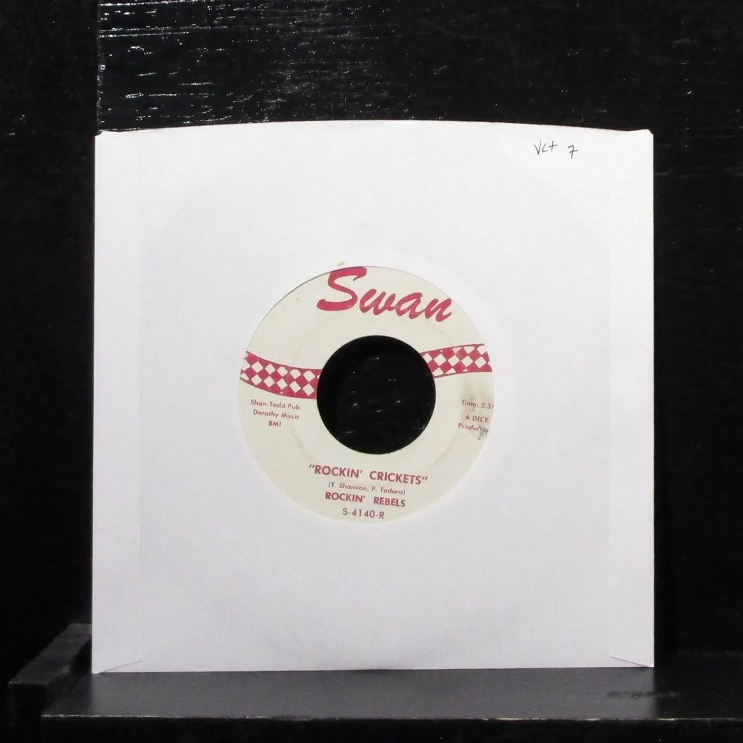 Rockin' Rebels - Rockin' Crickets / Hully Gully Rock - 7" Vinyl 45 Record