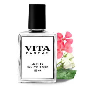 Rose Perfume Oil, Long Lasting, Vibrant White Rose Fragrance blended with Apple, Geranium and Musk Note with Quartz, Vegan and All Natural Perfume for Women, Mother's Day - 15 ml