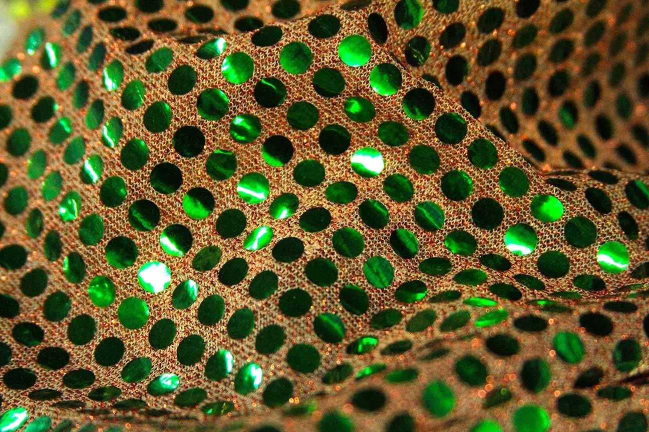 RS: Green Sequin on Orange