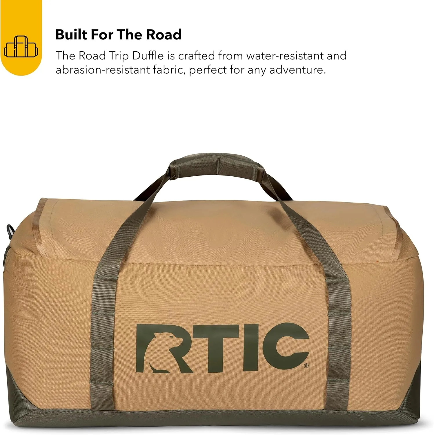 RTIC Road Trip Duffle Bag for Men and Women, Traveling Tote for Camp, Travel, Gym, Weekender, Camping, Overnight, Carry On, Sports, Spacious, Water Resistant, Large, Trailblazer