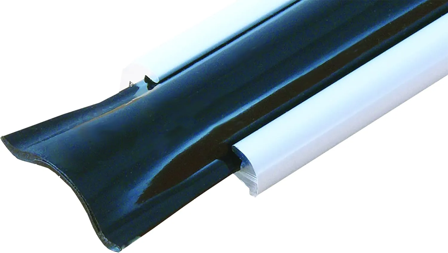 RV Designer 1 Inch Wide Vinyl Trim Insert for RVs - Flexible Molding, Exterior Use, and Roof Edge Molding - Ideal for Travel Trailers and Campers, Heavy Duty, 100 Foot Roll, Black