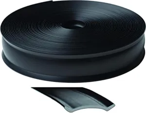 RV Designer 1 Inch Wide Vinyl Trim Insert for RVs - Flexible Molding, Exterior Use, and Roof Edge Molding - Ideal for Travel Trailers and Campers, Heavy Duty, 100 Foot Roll, Black