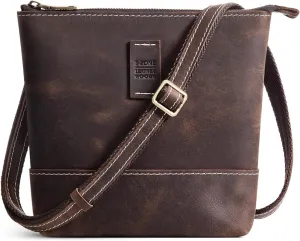 S-ZONE Leather Crossbody Bags for Women Small Over the Shoulder Purses and Handbags Trendy