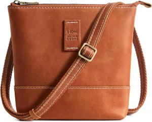 S-ZONE Leather Crossbody Bags for Women Small Over the Shoulder Purses and Handbags Trendy