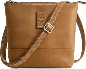 S-ZONE Leather Crossbody Bags for Women Small Over the Shoulder Purses and Handbags Trendy