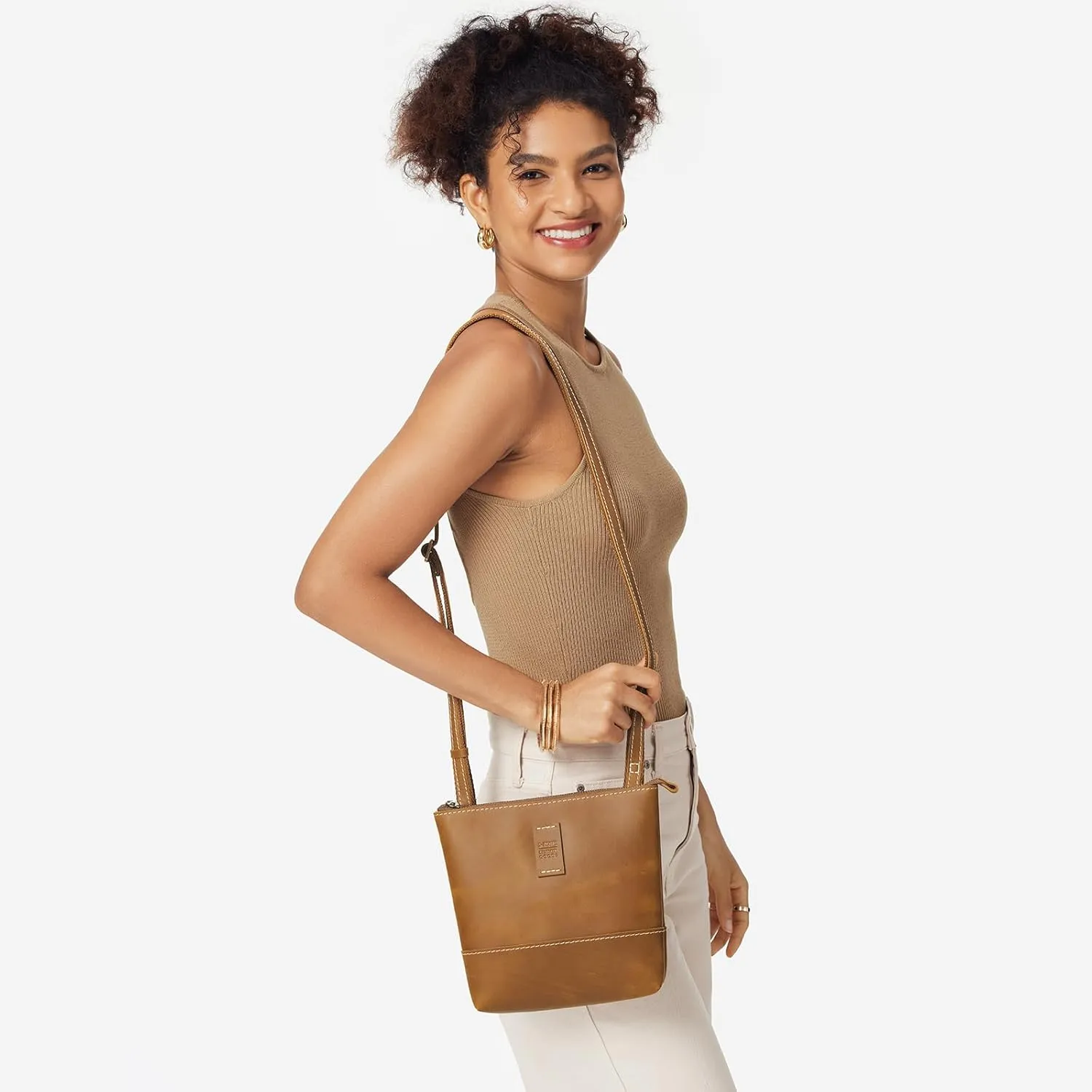 S-ZONE Leather Crossbody Bags for Women Small Over the Shoulder Purses and Handbags Trendy