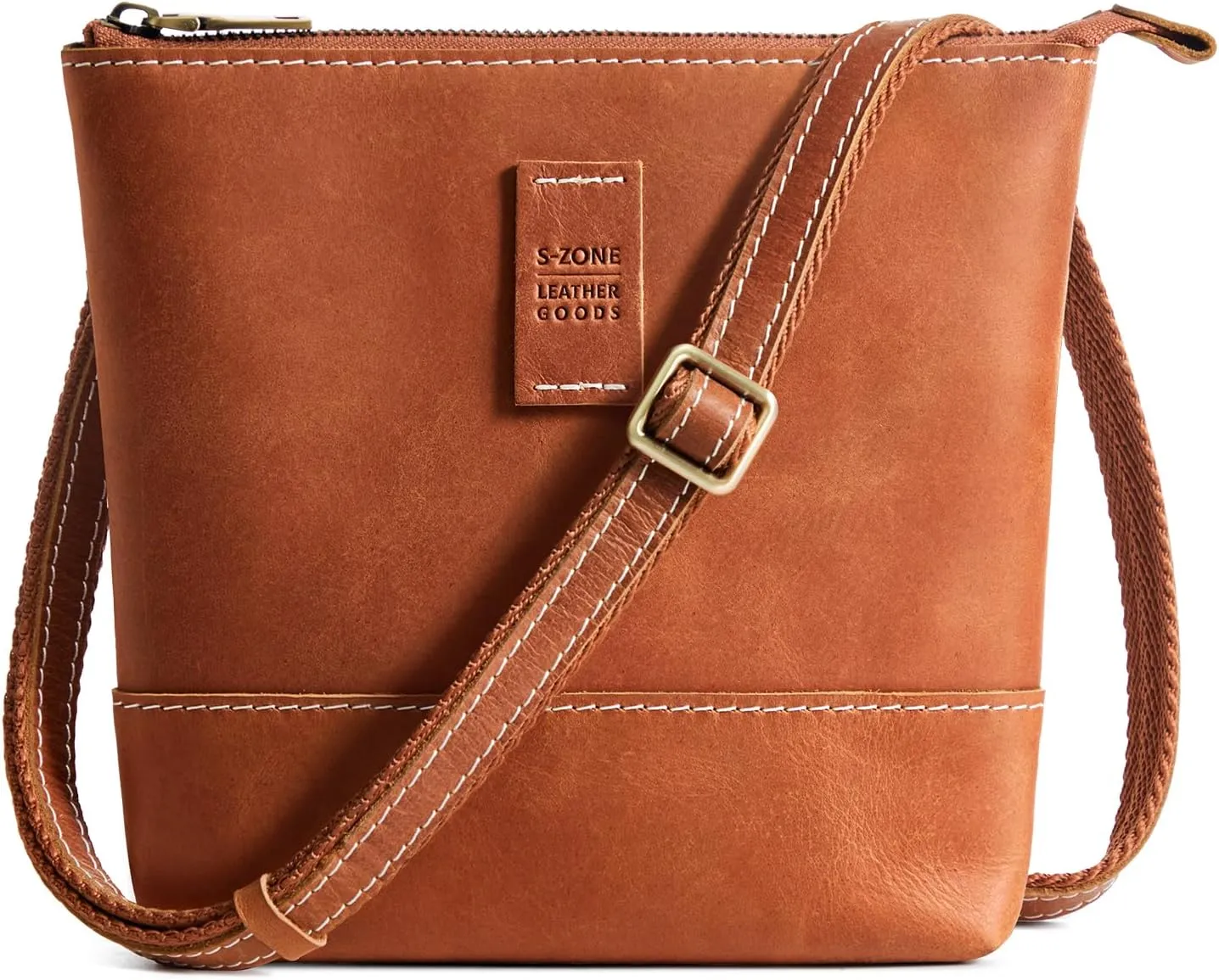 S-ZONE Leather Crossbody Bags for Women Small Over the Shoulder Purses and Handbags Trendy