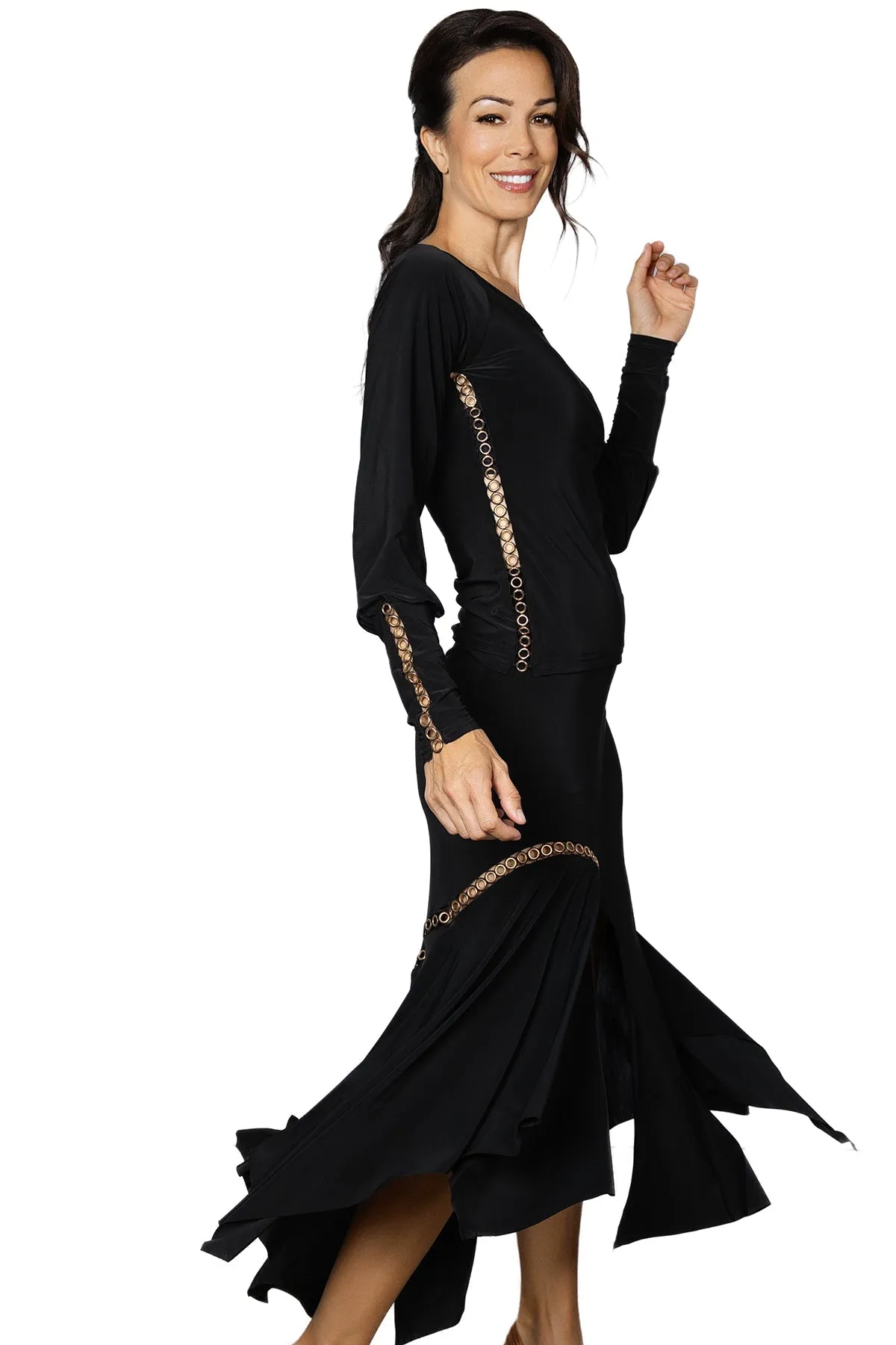 S2415 Circle Embellished Skirt