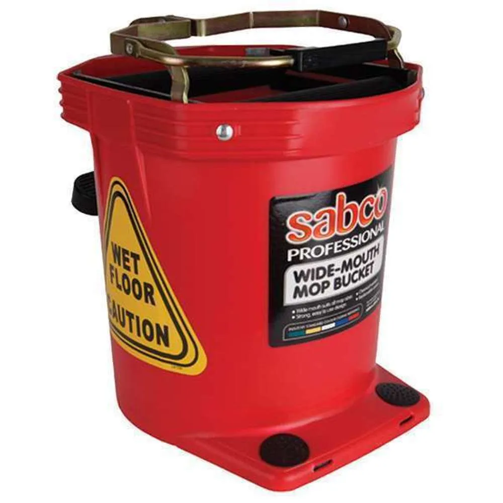 Sabco Wide Mouth Mop Bucket Red 16L