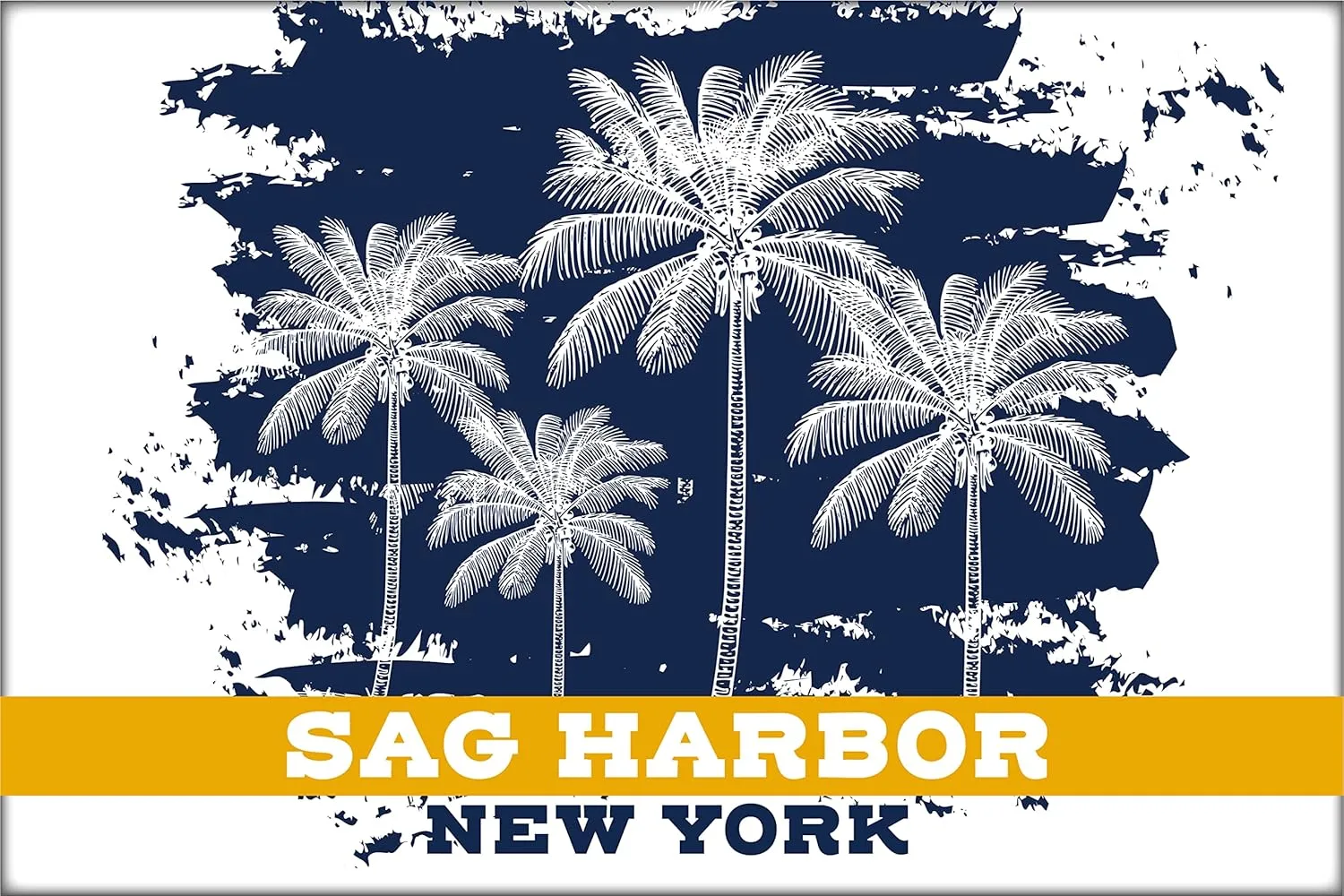 Sag Harbor New York Beach Souvenir Fridge Magnet Palm Design 4 Pack
