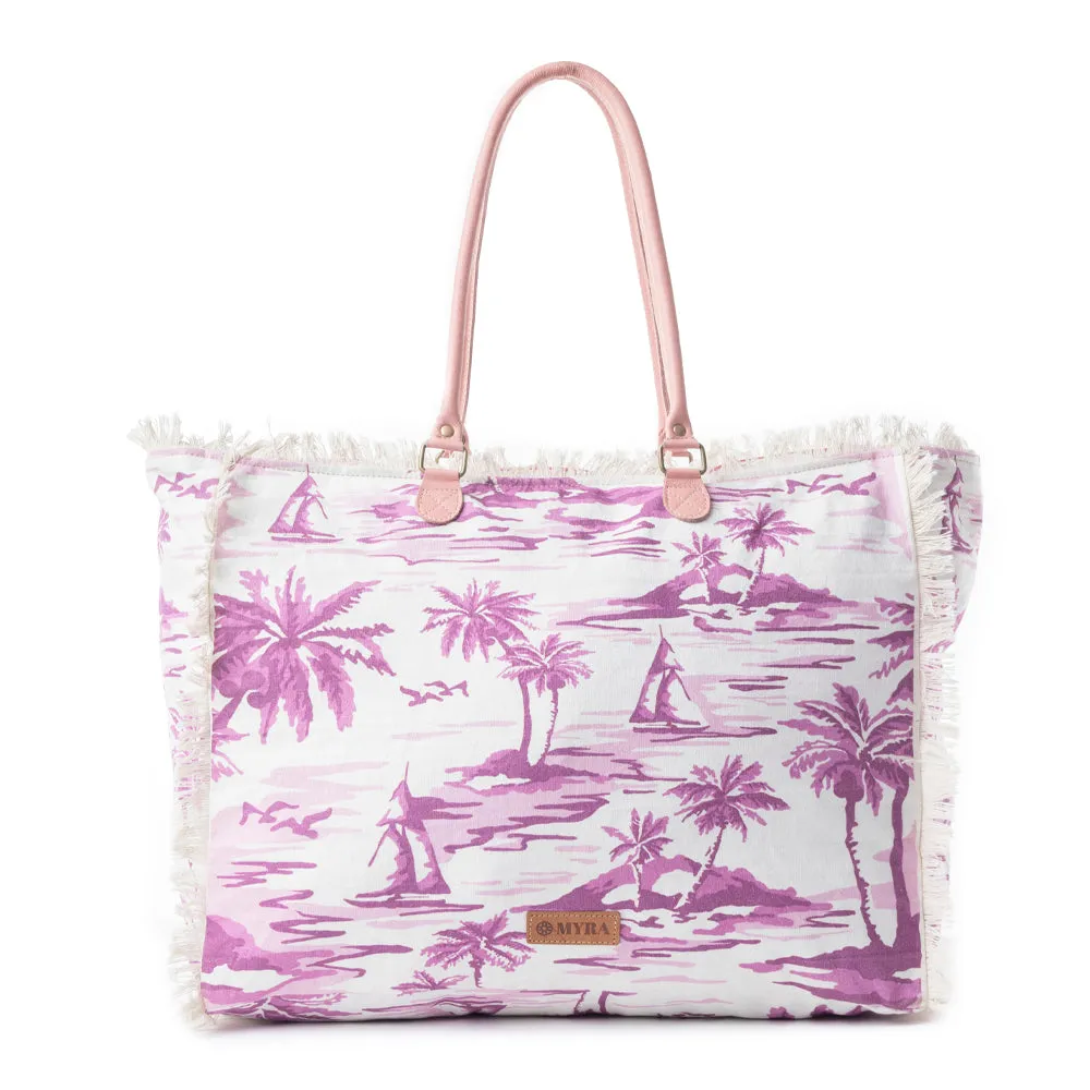 Saint Tropez Weekender Bag In White & Purple