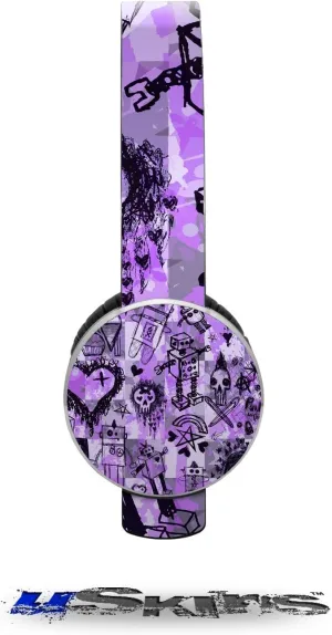 Scene Kid Sketches Purple Decal Style Skin (fits Sol Republic Tracks Headphones - Headphones NOT Included)