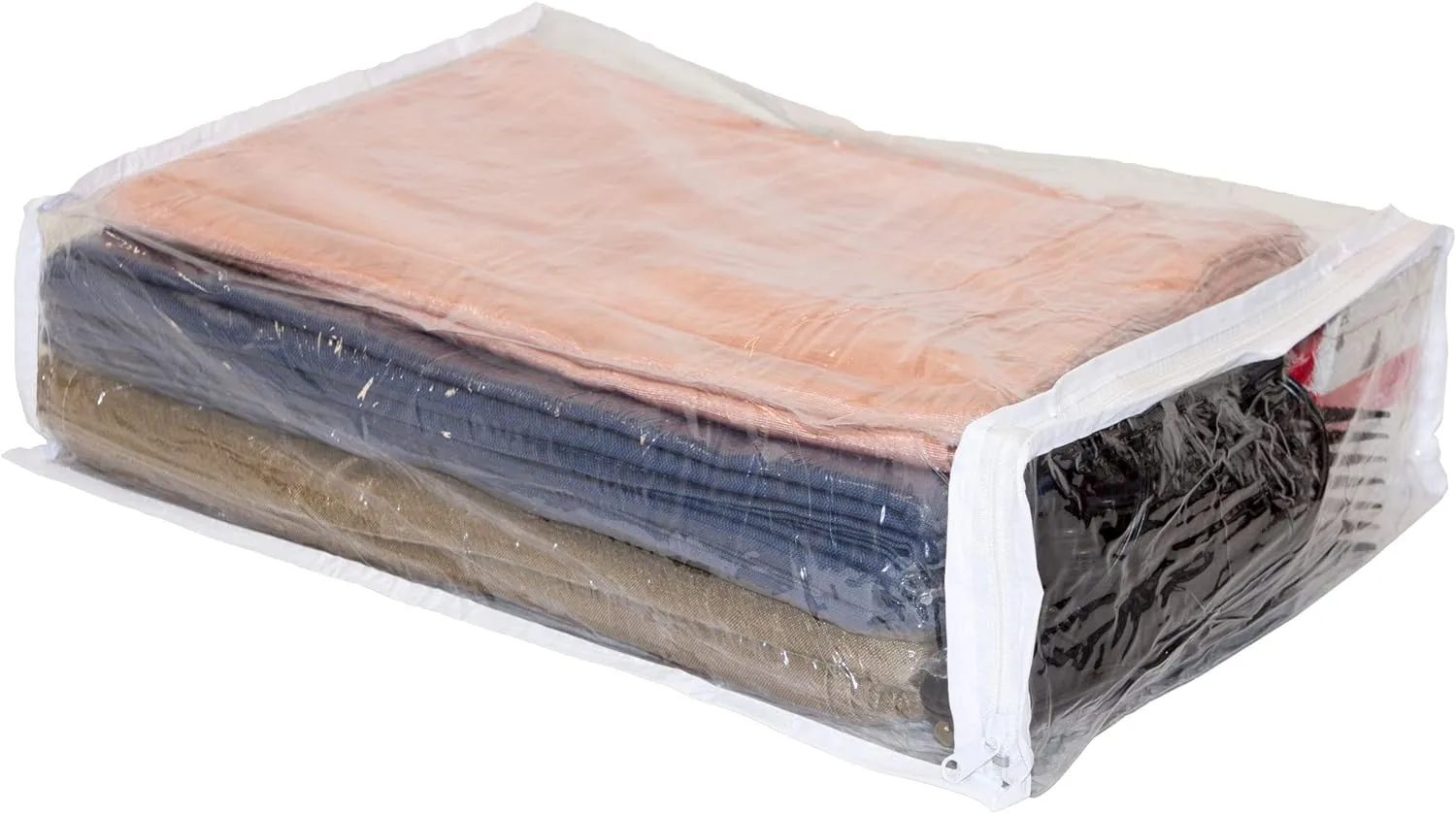 Set of 5 Clear Vinyl Zippered Storage Bags 11 x 15 x 4 Inch