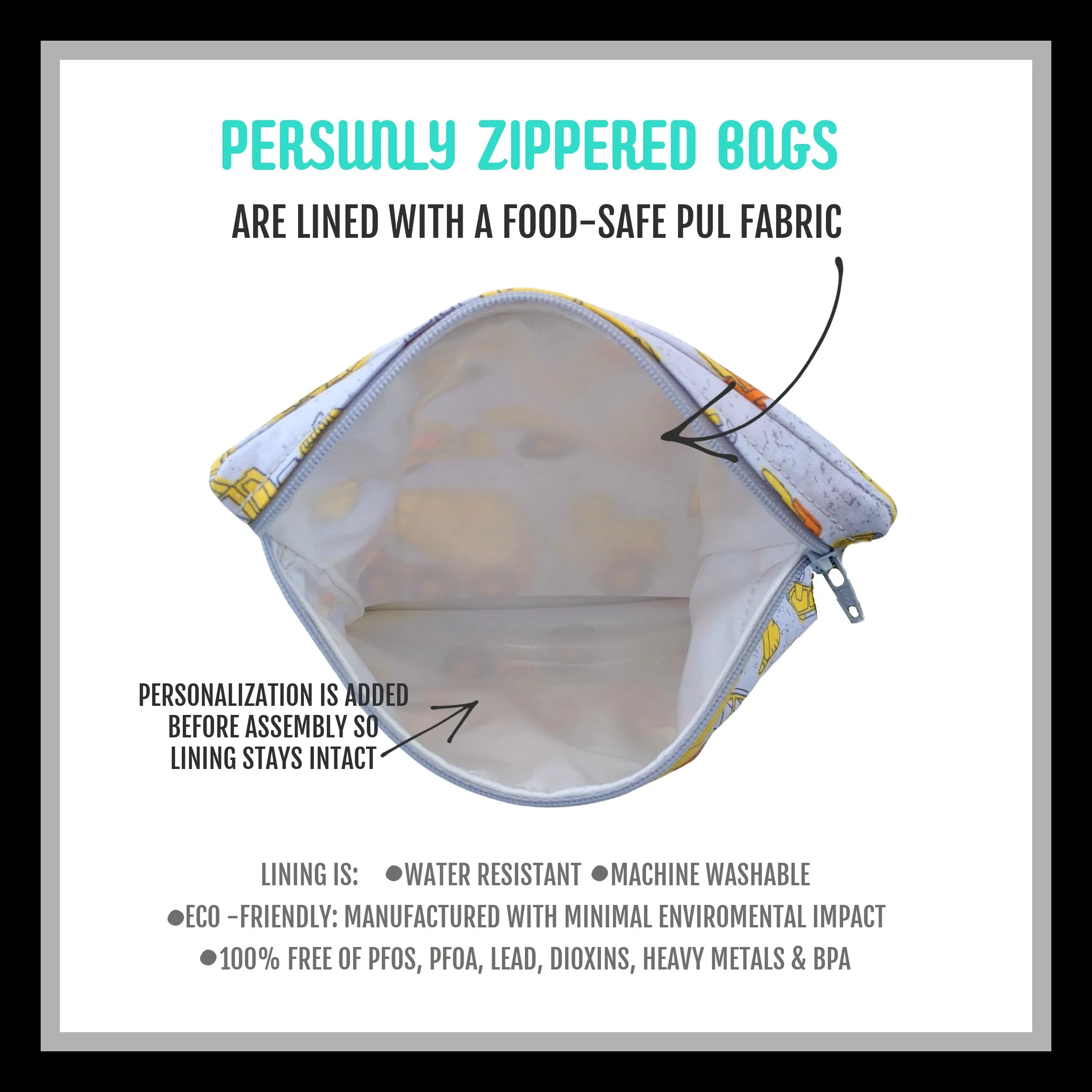 Shark Chum Personalized Reusable Food Bag