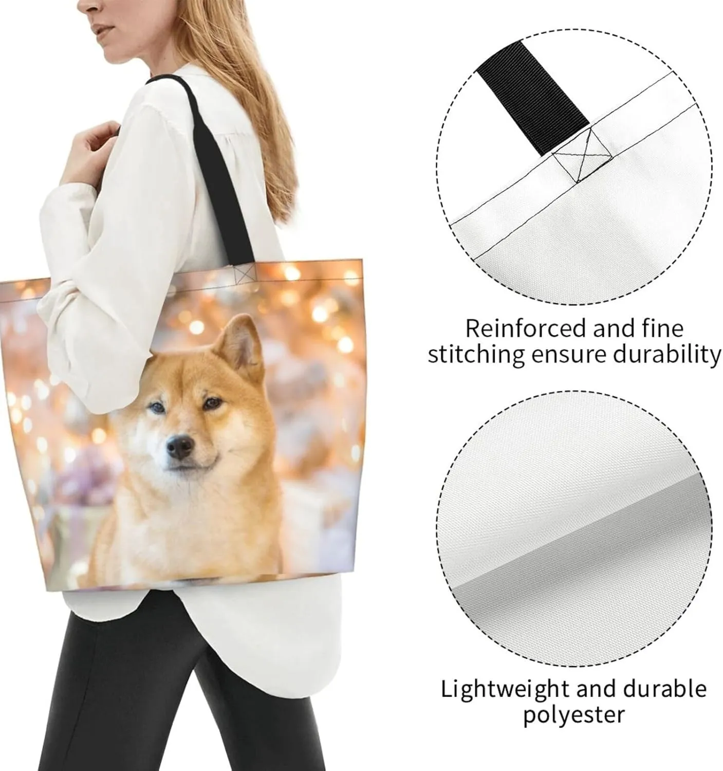 Shih Tzu Cute Shih Tsu Dog Mint Tote Bag Shopping Bag Portable Handbags Tote Shoulder Bucket Bags for Women