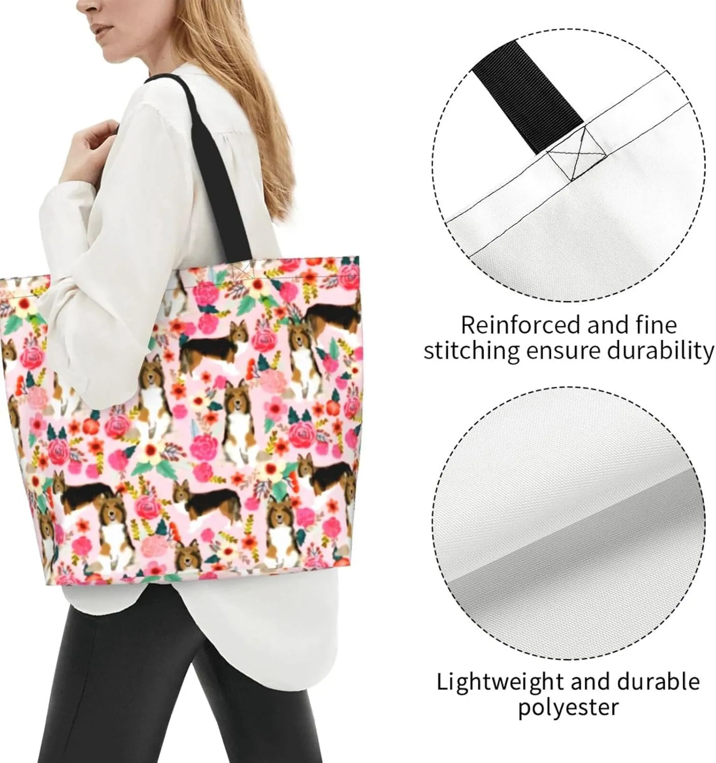 Shih Tzu Cute Shih Tsu Dog Mint Tote Bag Shopping Bag Portable Handbags Tote Shoulder Bucket Bags for Women