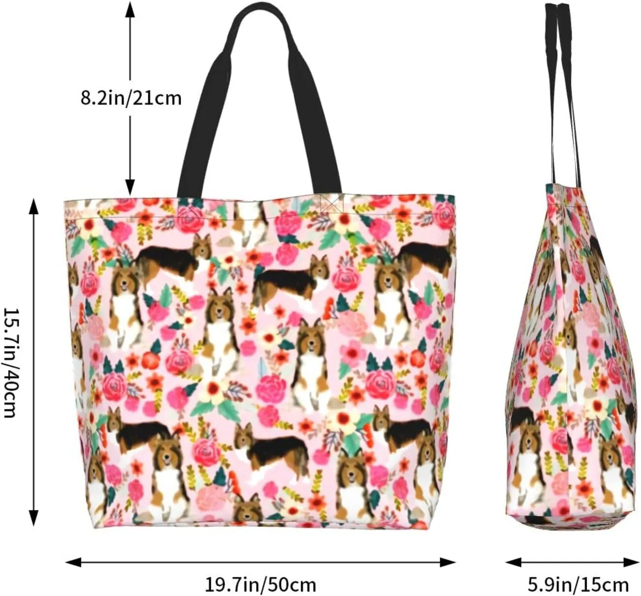Shih Tzu Cute Shih Tsu Dog Mint Tote Bag Shopping Bag Portable Handbags Tote Shoulder Bucket Bags for Women