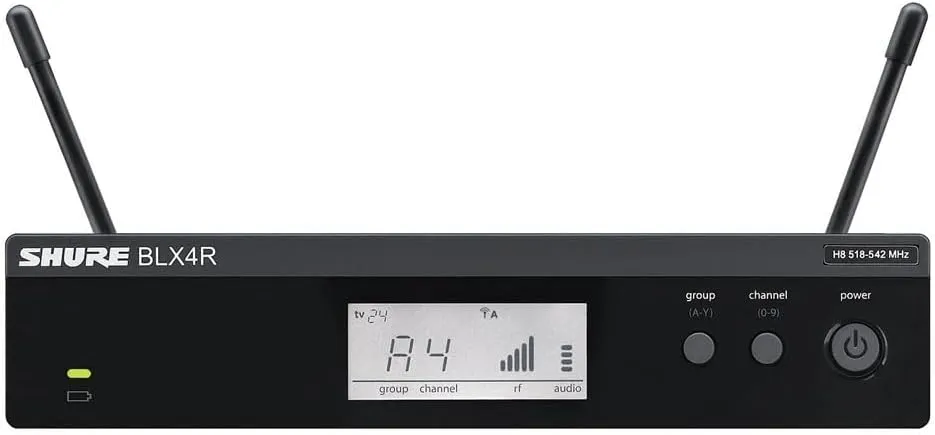 Shure BLX14R UHF Wireless System for Guitar and Bass - 14-Hour Battery Life, 300 ft Range, UHF | Includes 1/4" Jack Instrument Cable & Single Channel Rack Mount Receiver | J11 Band (BLX14R-J11)