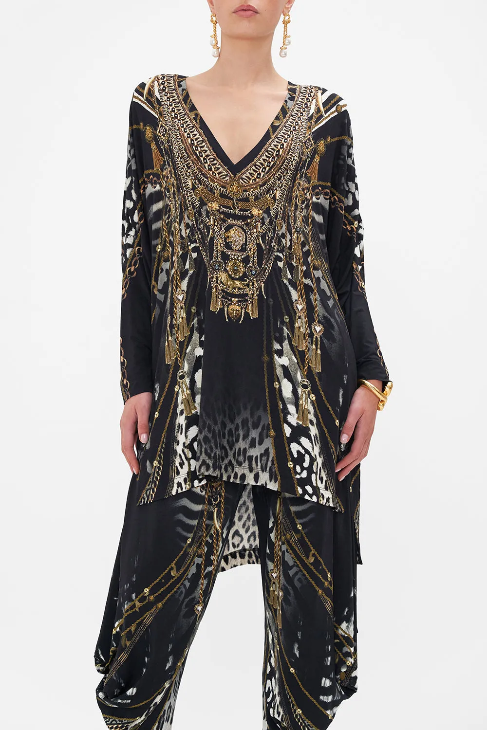 SIDE SPLIT TEE - ALL OVER PRINT UNTAMED ROYALTY
