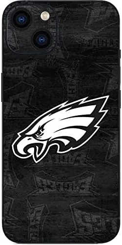 Skinit Decal Phone Skin Compatible with iPhone 13 - Officially Licensed NFL Philadelphia Eagles Black & White Design