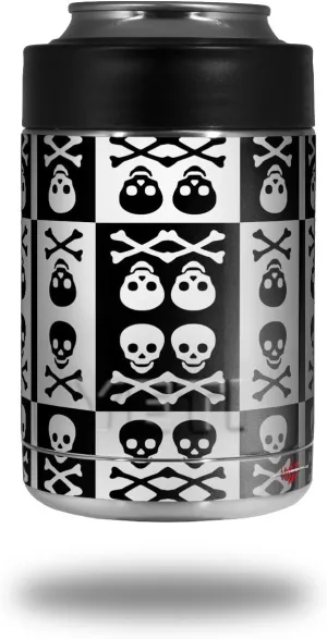 Skull and Crossbones Pattern Bw - Decal Style Skin Wrap fits Yeti Rambler Colster and RTIC Can (Cooler NOT Included)