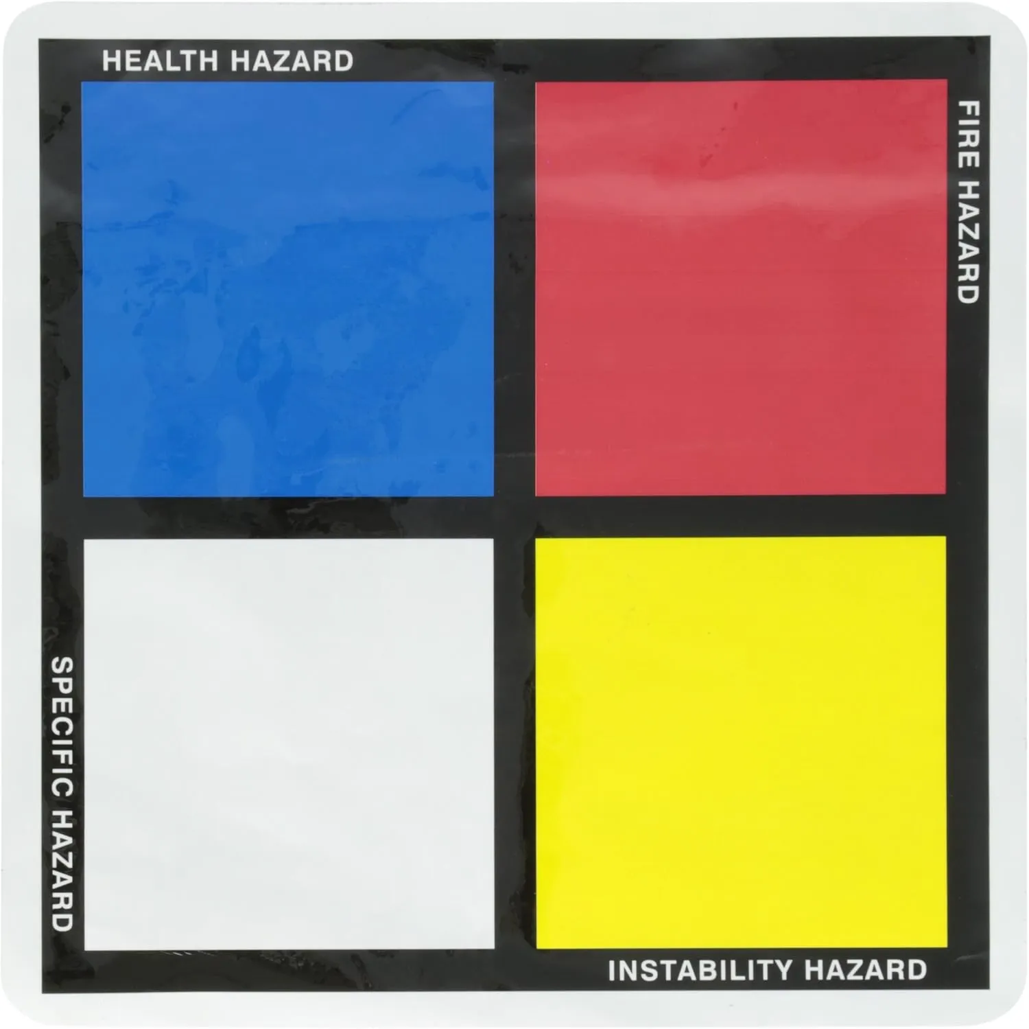 SmartSign - S-5549 NFPA Adhesive Label Kit (Placard, Digits & Symbols) | 14" Tall (Tip-to-Tip) Diamond Laminated Vinyl Black/Blue/Red/Yellow on White