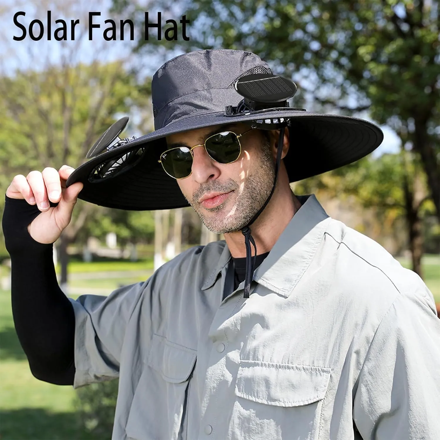 Solar Fan hat, Hat with Fans Solar Power, Wide Edge Sun hat, Sun Bucket hat with 2 Solar Universal Fans, Worth Buying.