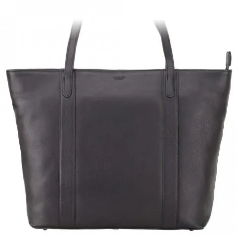 Sophia - 13" Womens Leather Laptop Tote Bag- Black